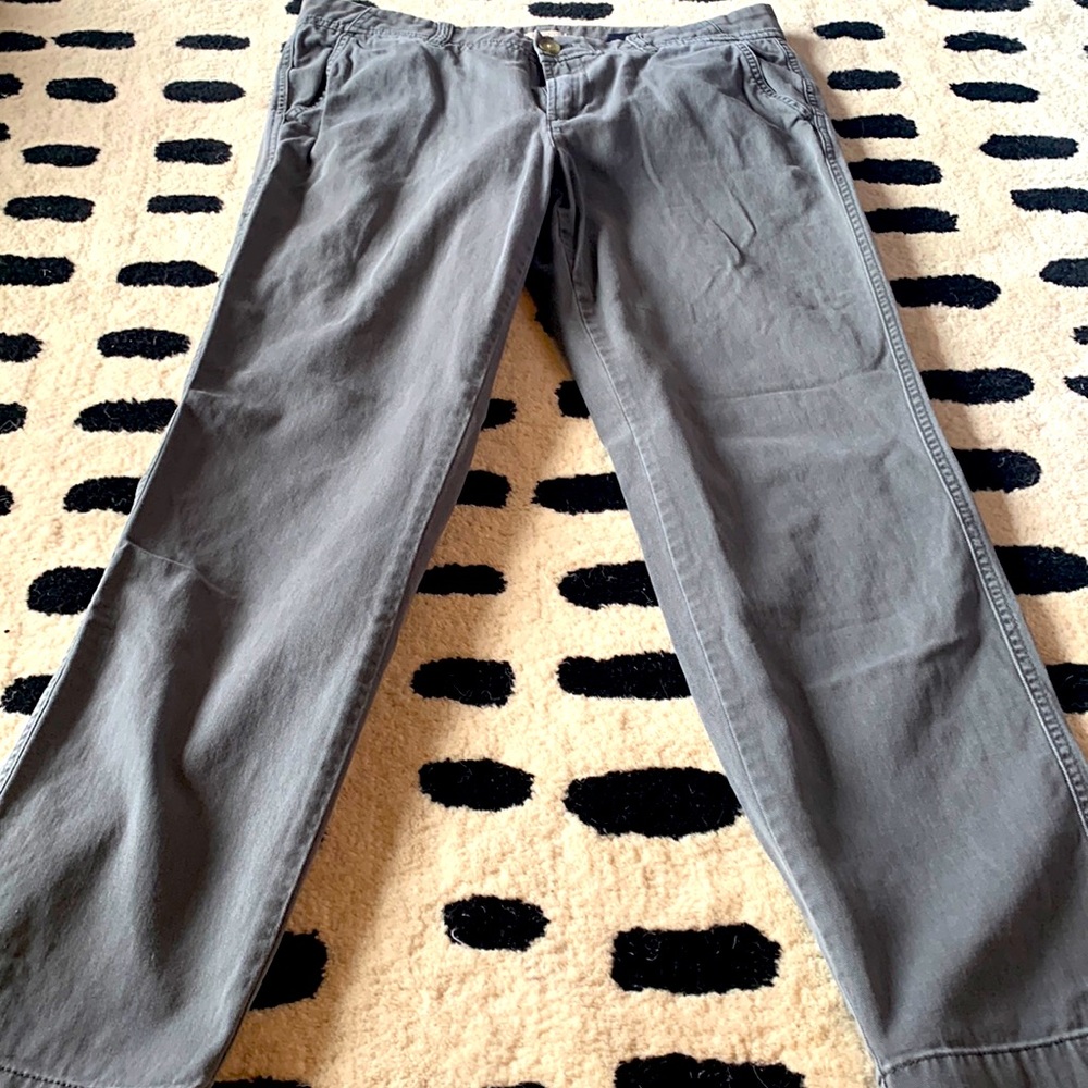 Gray, cropped jeans
